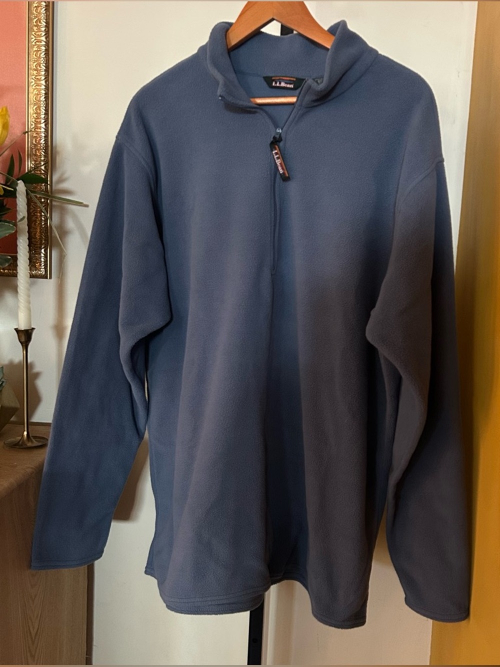 L.L.Bean Vintage Men's Quarter Zip Fleece Pullover‎ Sweatshirt Cabincore XL Tall